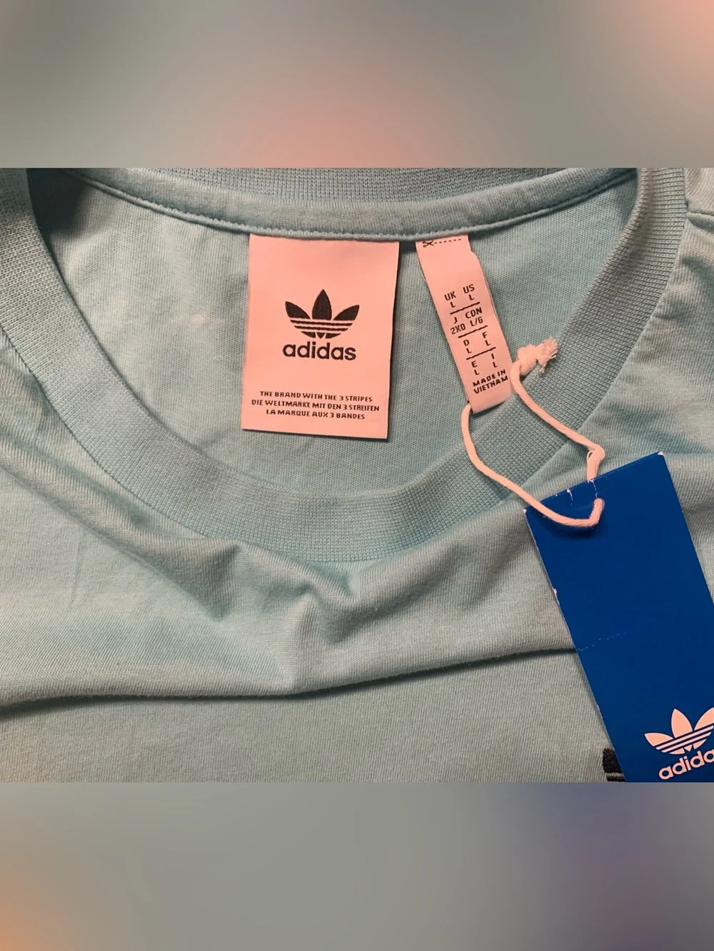 adidas Teal, Purple & Yellow Diagonal Stripe Short Sleeve Tee NWT - L